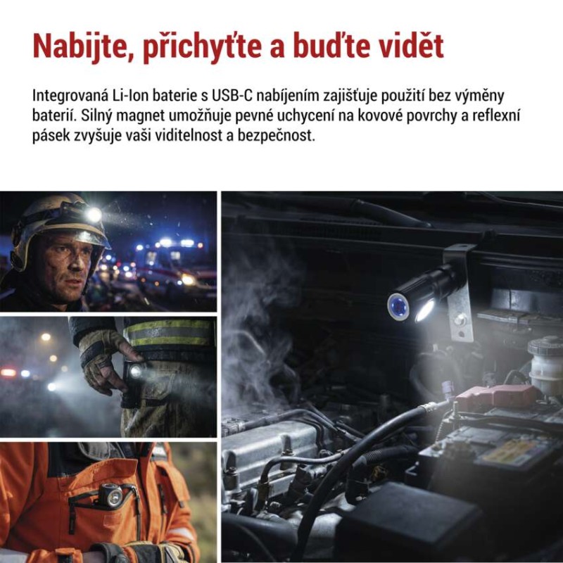 LED nabíjecí čelovka P3544, 500 lm, 120 m, Li-Ion 800 mAh