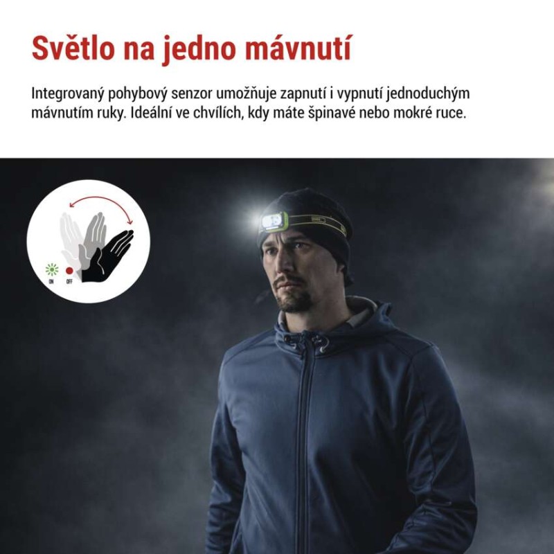 LED nabíjecí čelovka P3545, 175 lm, 50 m, Li-Pol 800 mAh
