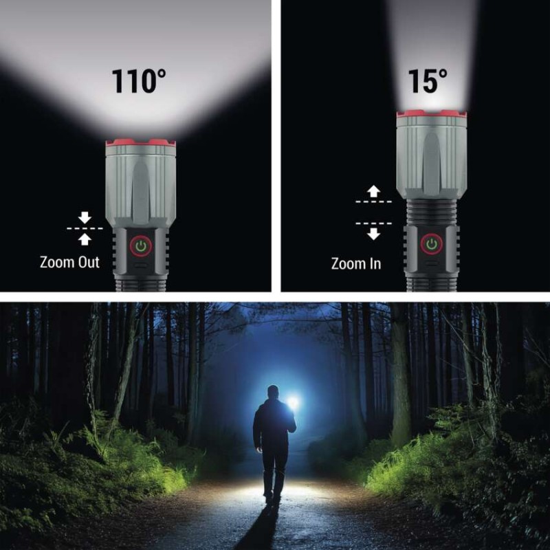 LED nabíjecí kovová svítilna 1200 lm, 2200 mAh