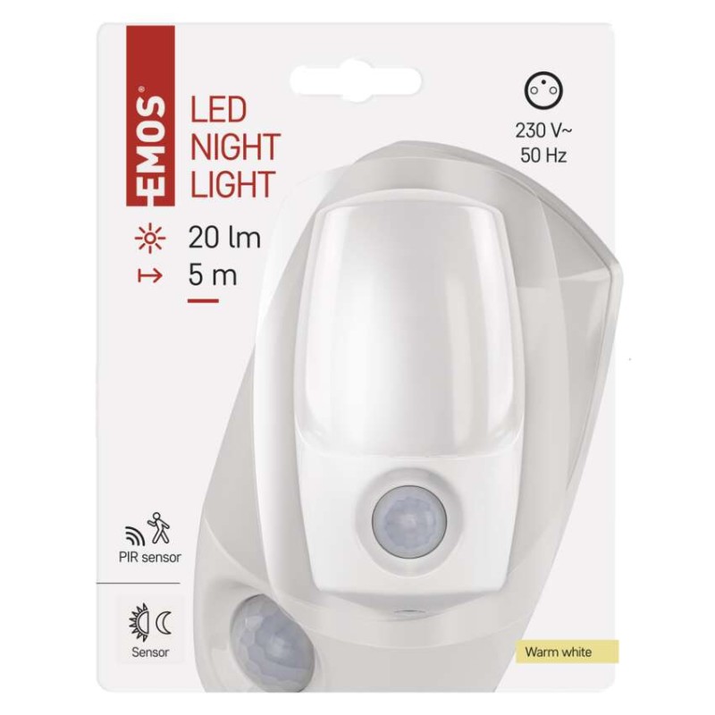 LED noční světlo P3318 s fotosenzorem do zásuvky