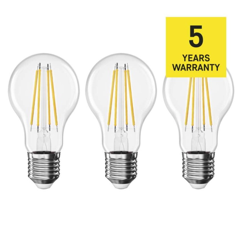 LED žárovka Filament A60 / E27 / 5 W (75 W) / 1 060 lm / teplá bílá
