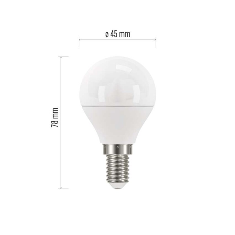 LED žárovka Classic Mini Globe 5W E14 teplá bílá