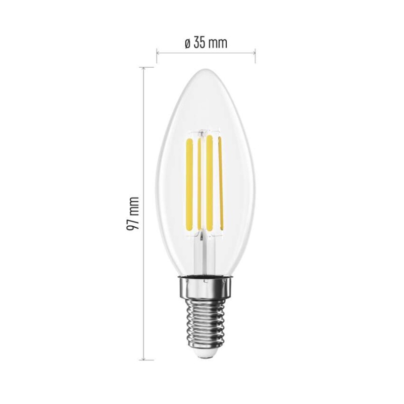 LED žárovka Filament svíčka  / E14 / 7 W (75 W) / 1055 lm / teplá bílá