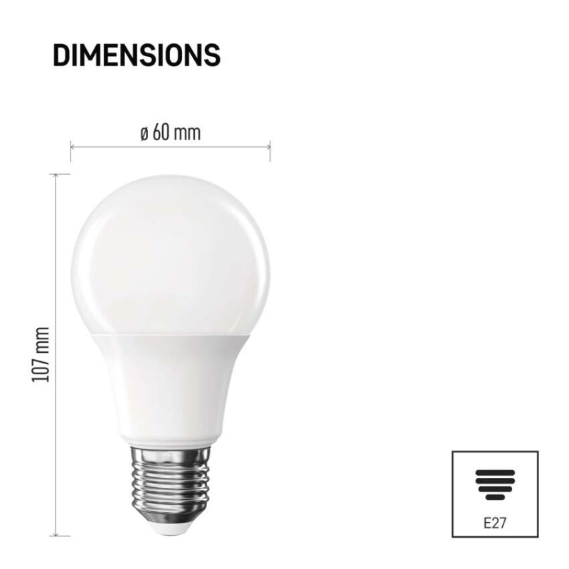 LED žárovka Classic A60 / E27 / 4 W (40 W) / 470 lm / Neutrální bílá