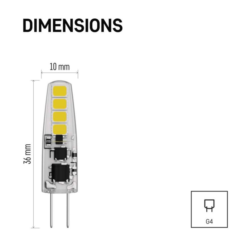 LED žárovka Classic JC / G4 / 1,9 W (21 W) / 200 lm / teplá bílá