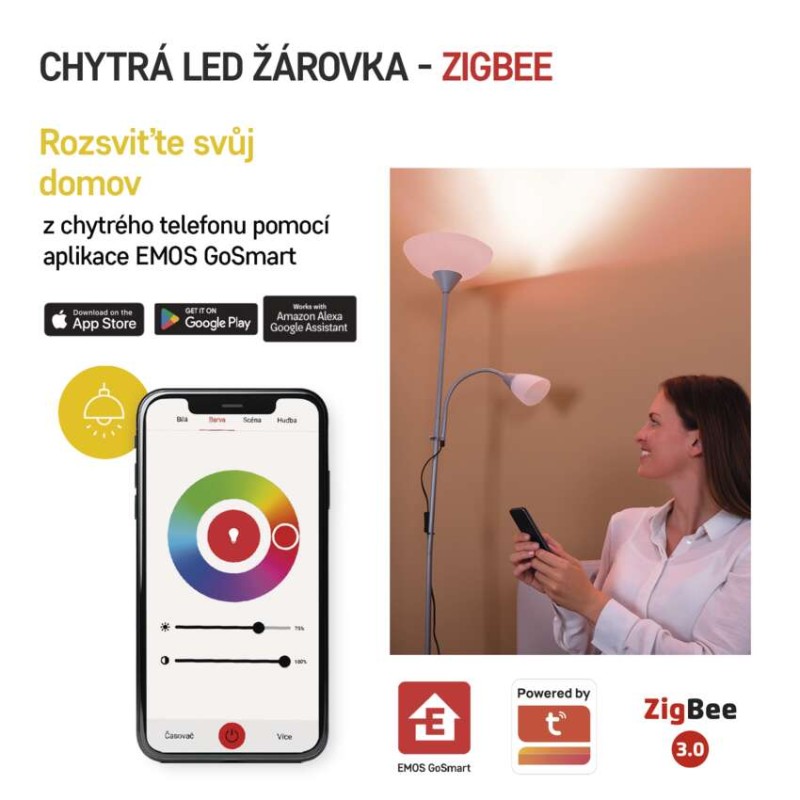 Chytrá LED žárovka GoSmart MR16 / GU10 / 4,8 W (35 W) / 400 lm / RGB / stmívatelná /Zigbee