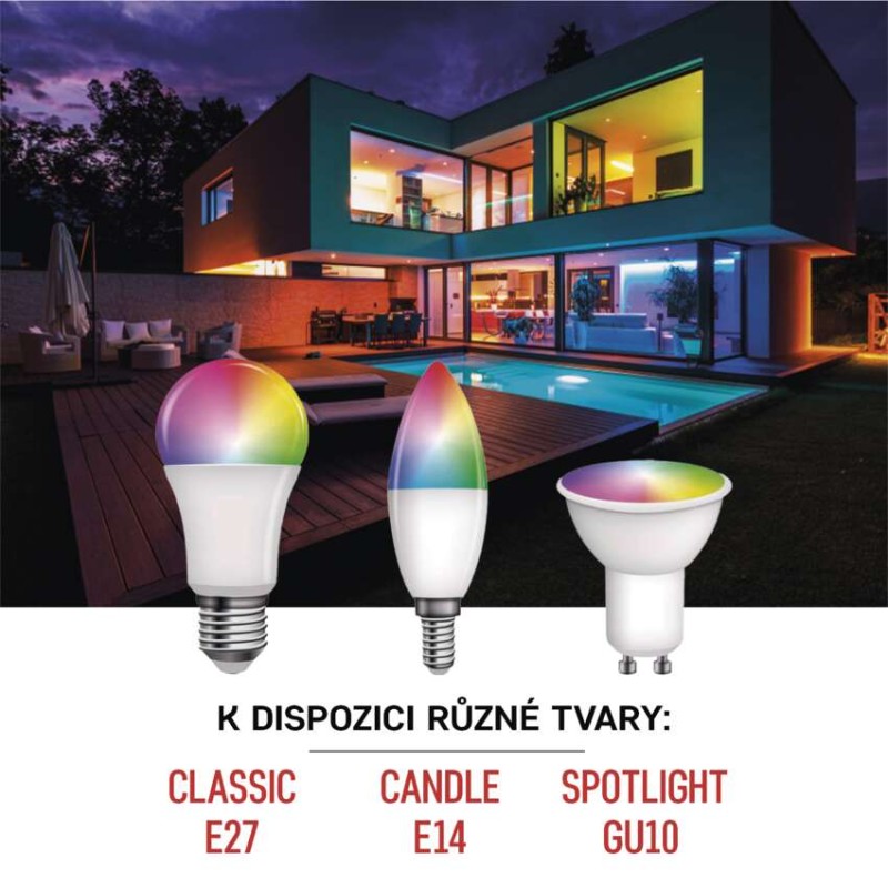 Chytrá LED žárovka GoSmart MR16 / GU10 / 4,8 W (35 W) / 400 lm / RGB / stmívatelná /Zigbee