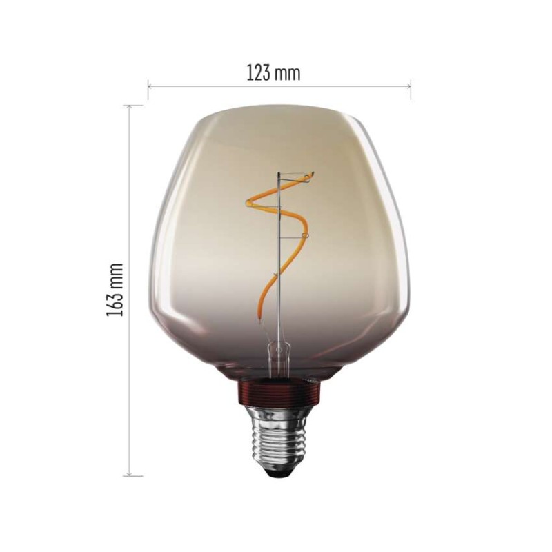 LED žárovka DECO S123 / E27 / 4 W (16 W) / 150 lm / flame