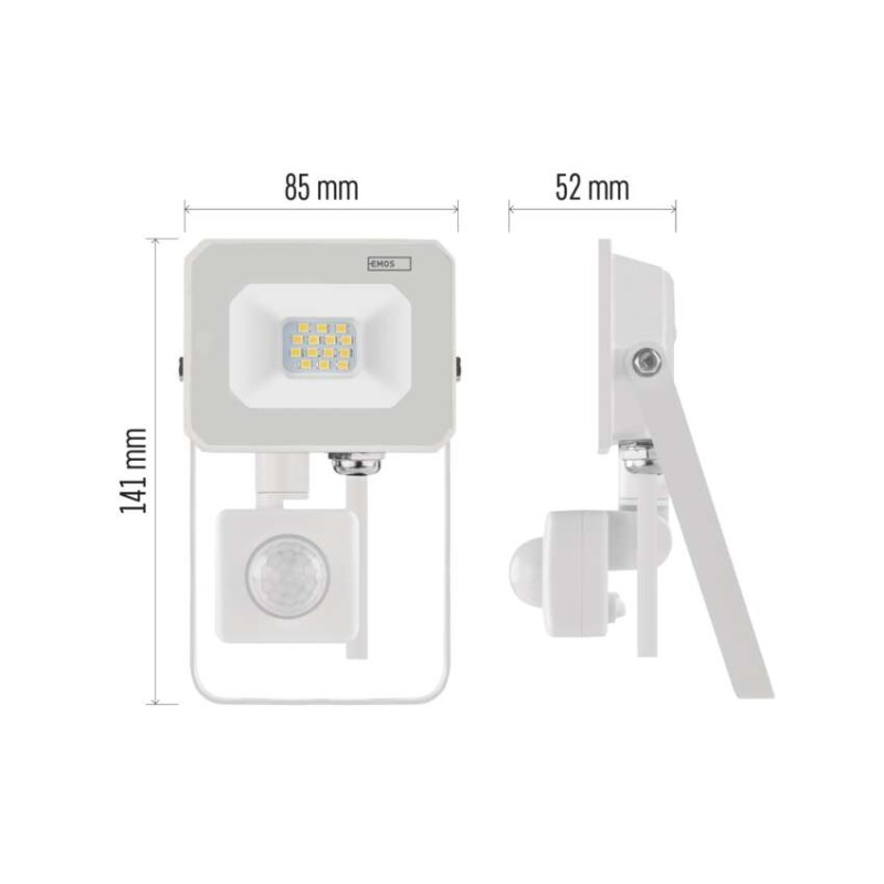 LED reflektor SIMPO, 10W, PIR, neutrální bílá