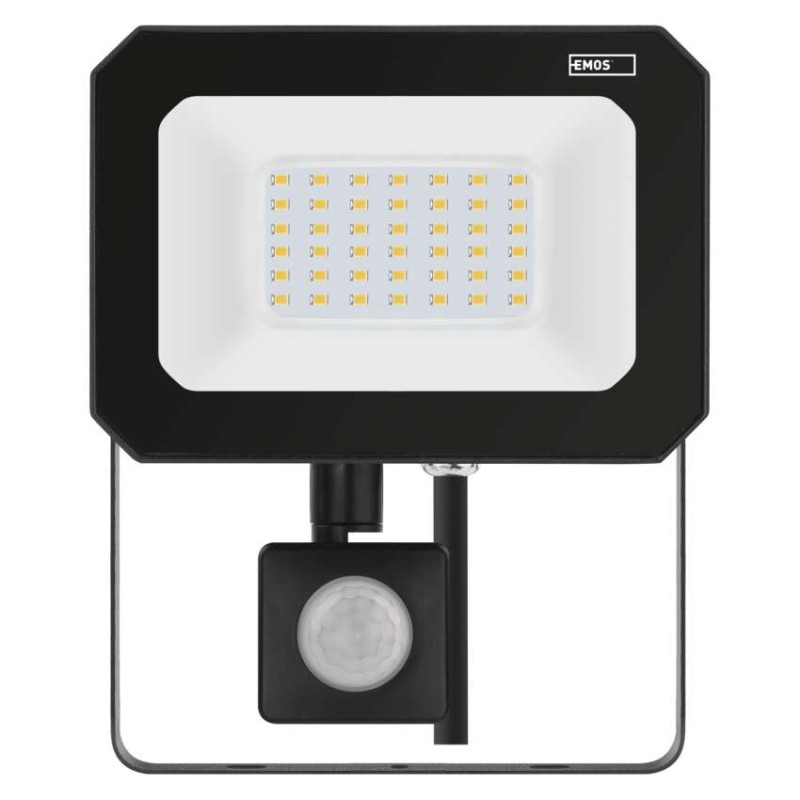 LED reflektor SIMPO s pohybovým čidlem, 30 W, černý, neutrální bílá