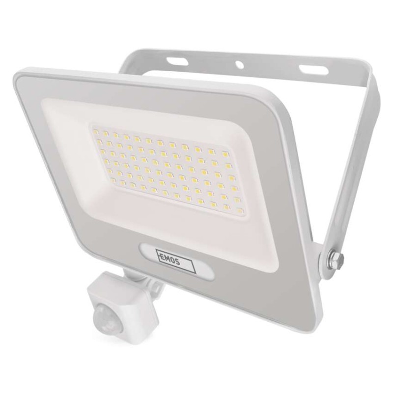 LED reflektor GLARO s pohybovým čidlem, 50 W, bílý, IP54, 5000 lm, neutrální bílá