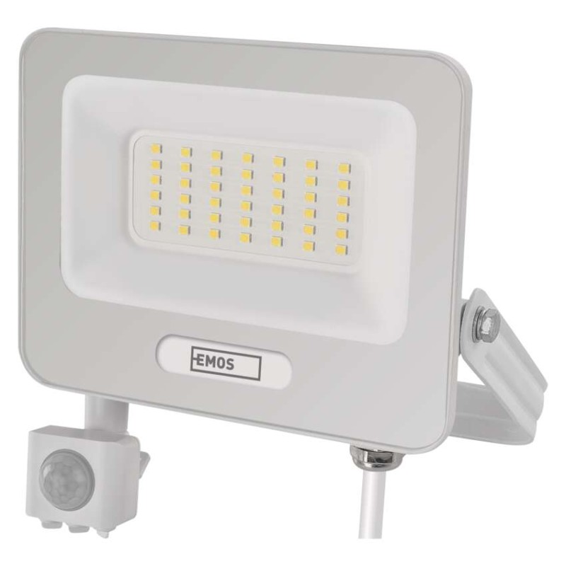 LED reflektor GLARO s pohybovým čidlem, 50 W, bílý, IP54, 5000 lm, neutrální bílá