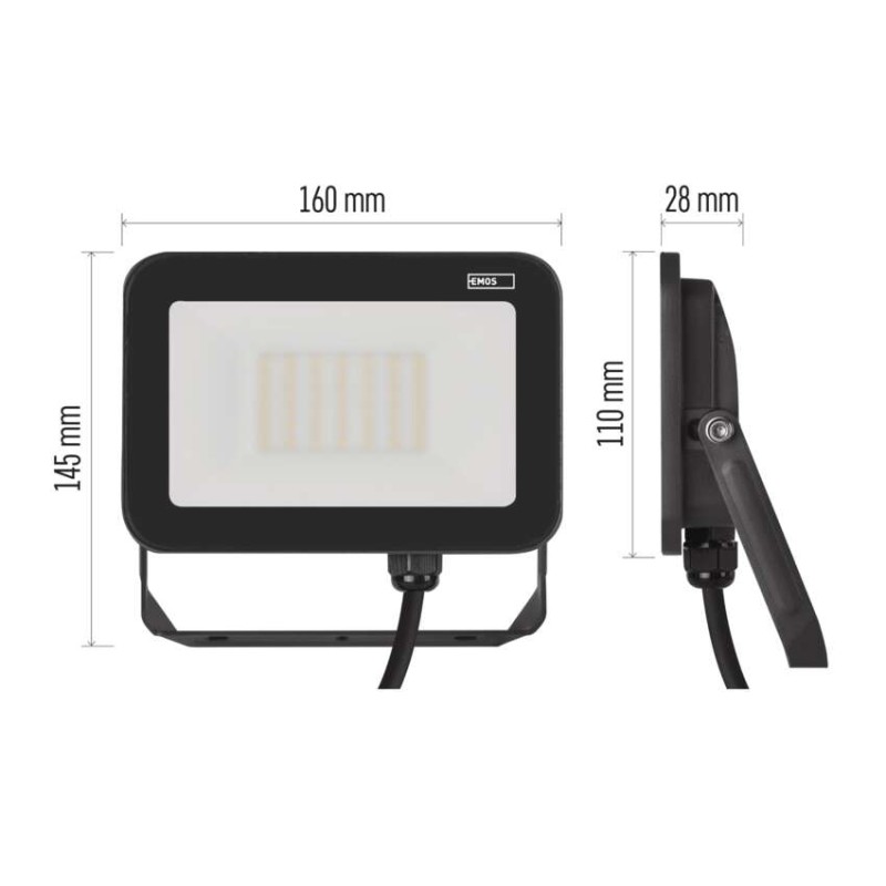 LED reflektor INOVO 30W, antracit,  neutrální bílá