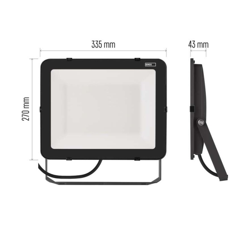 LED reflektor INOVO 150W, antracit,  neutrální bílá
