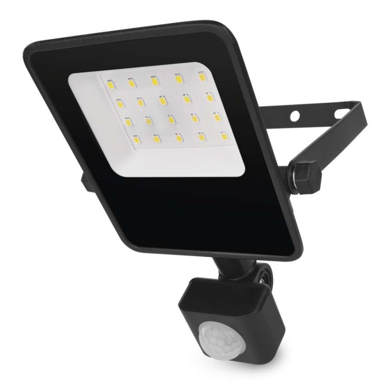 LED reflektor VISIO s pohybovým čidlem, 10 W, černý, neutrální bílá