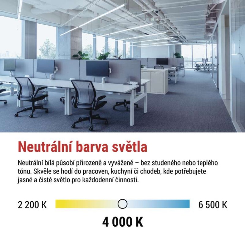 LED zářivka T8 18 W 120 cm neutrální bílá