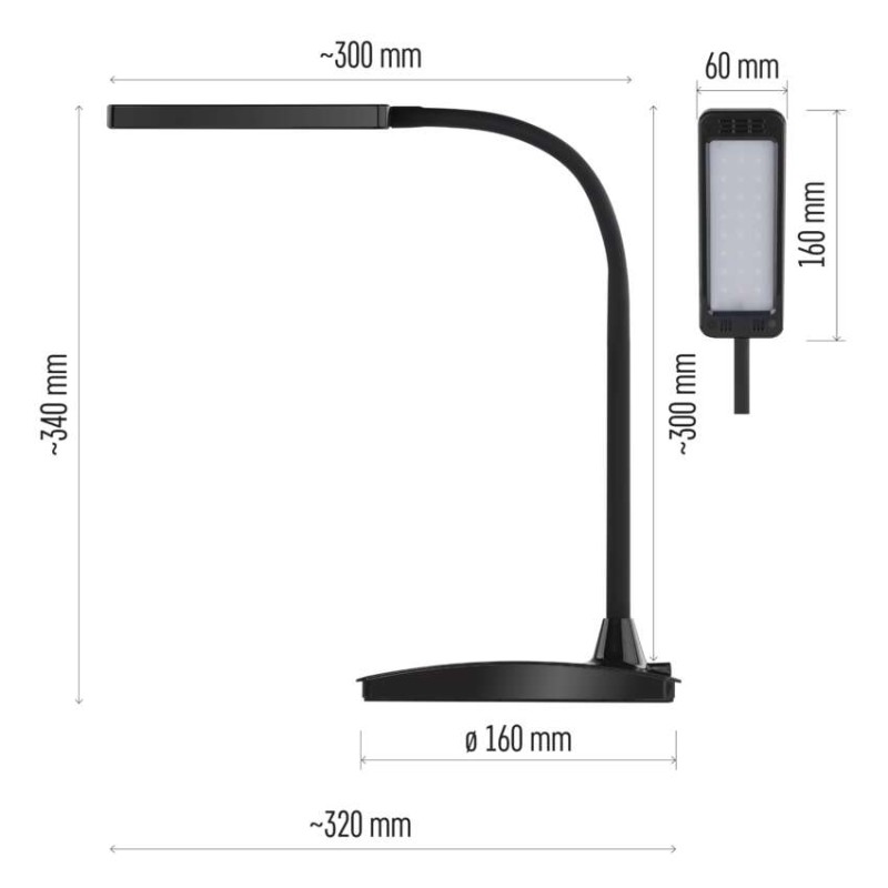 LED stolní lampa EDDY, černá
