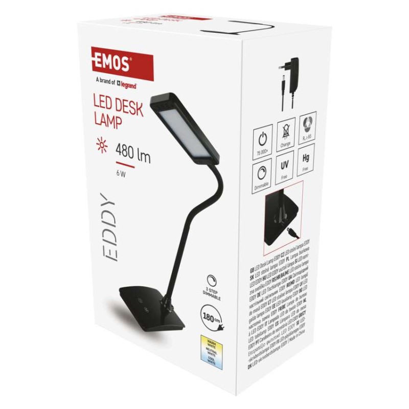 LED stolní lampa EDDY, černá