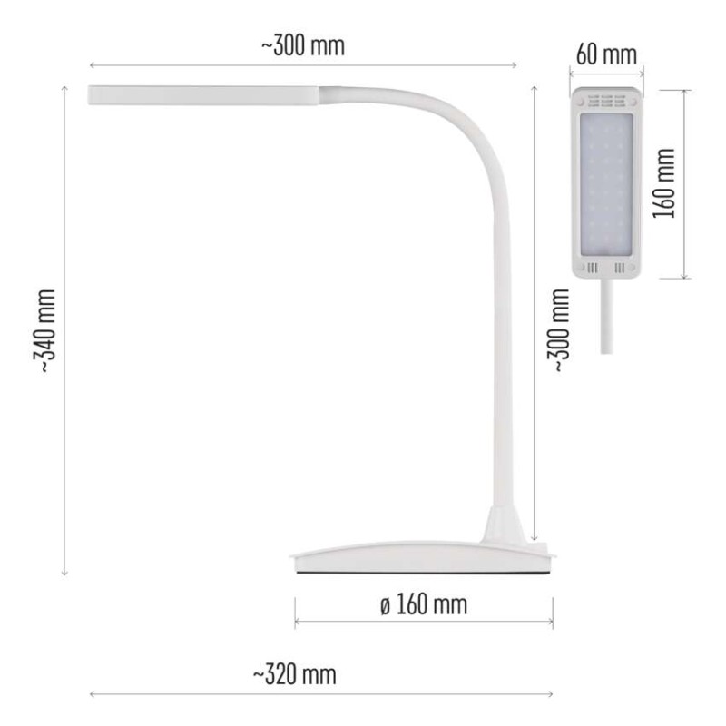 LED stolní lampa EDDY, bílá