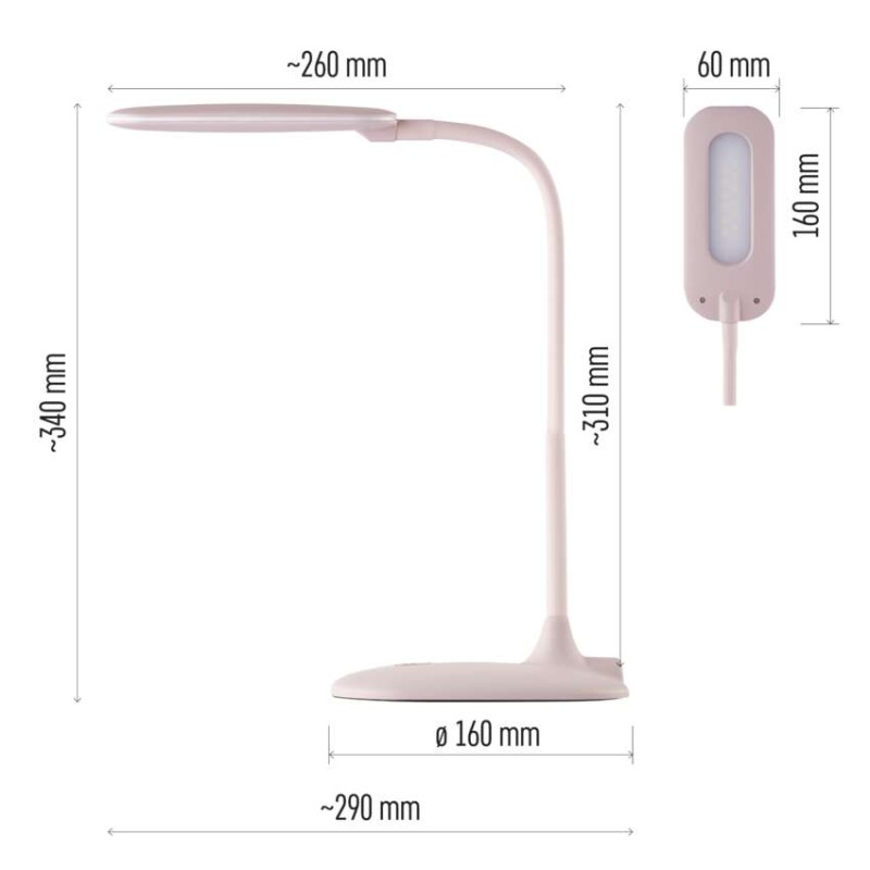 LED stolní lampa STELLA, růžová