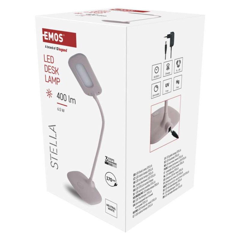 LED stolní lampa STELLA, růžová