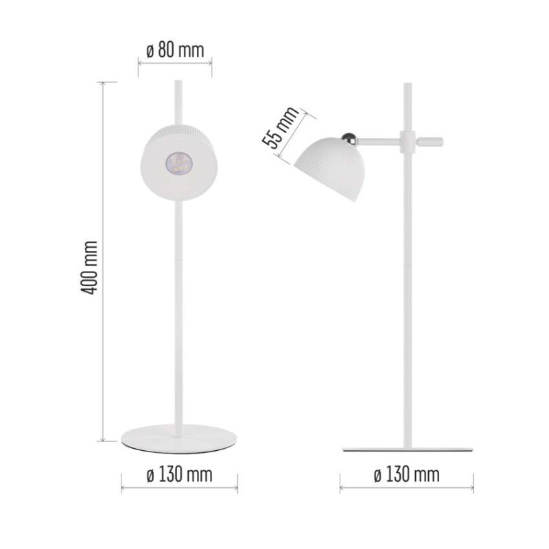 LED stolní lampa SOPHIE, nabíjecí, bílá