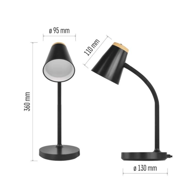 LED stolní lampa TARA, černá