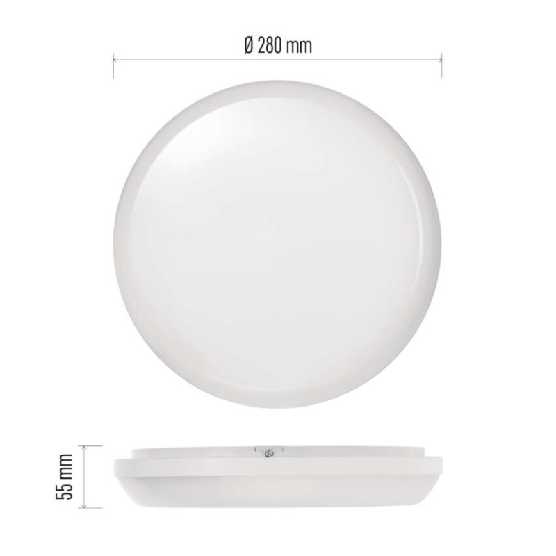 LED přisazené svítidlo DORI, kruhové bílé 18W neutr.b., IP54