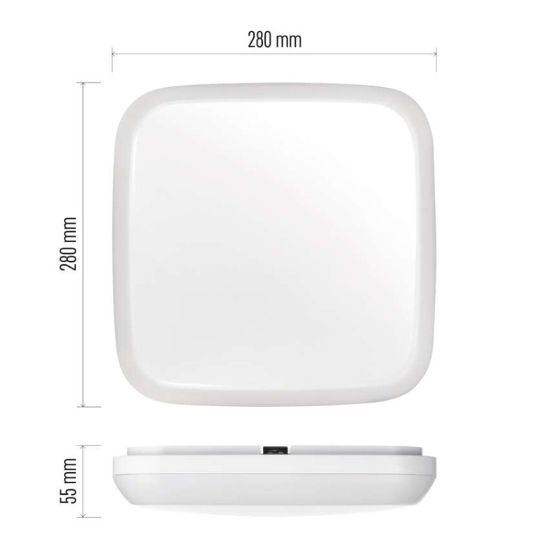 LED přisazené svítidlo Dori, čtvercové bílé 18W neut.b.,IP54