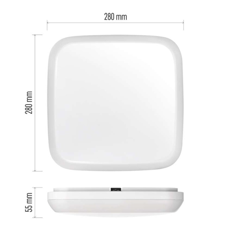 LED přisazené svítidlo Dori, čtvercové bílé 24,5W n.b.,IP54