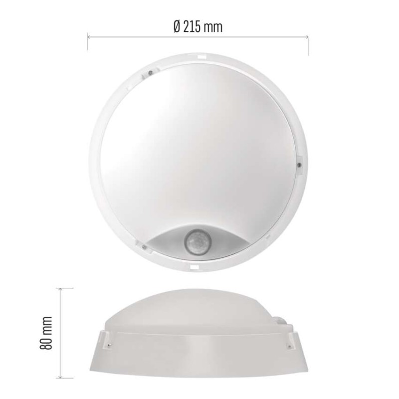 LED přisazené svítidlo ZURI s pohyb. čidl., kruhové č/b 14W n.b.