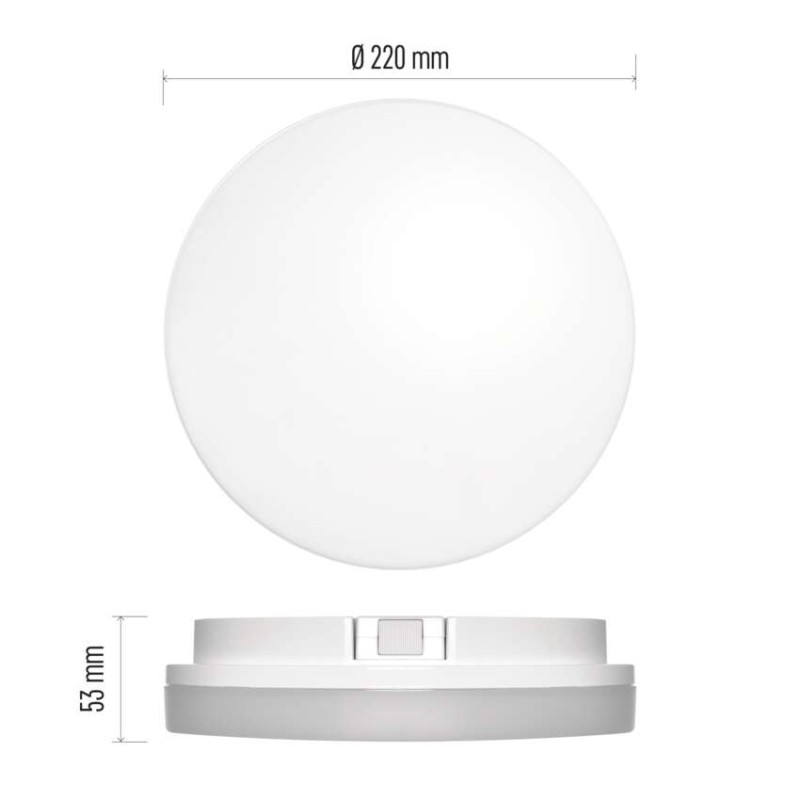 LED přisazené svítidlo TORI, kruhové bílé 15W teplá b., IP54