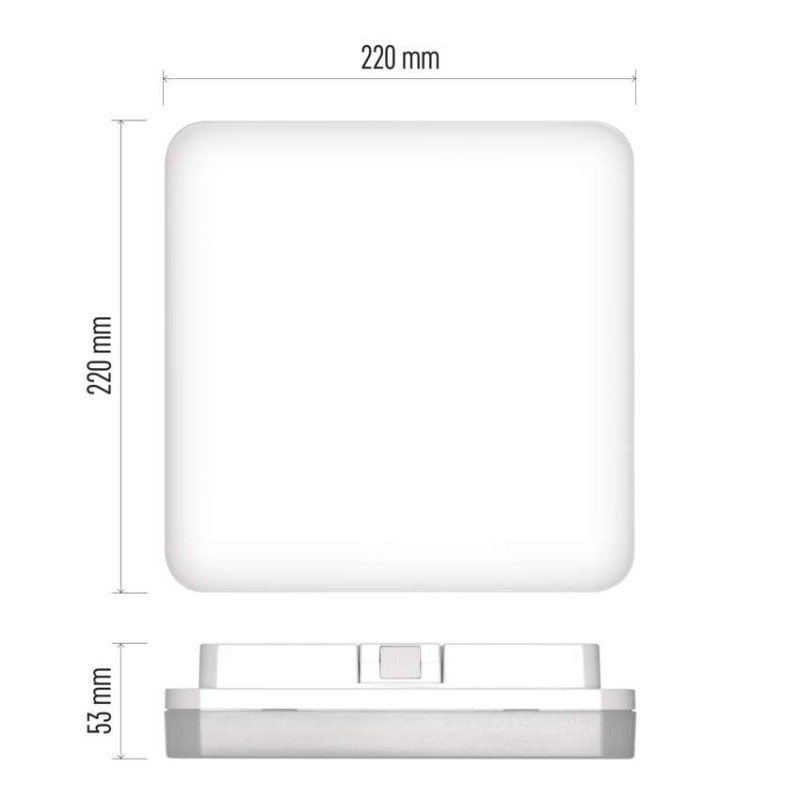 LED přisazené svítidlo TORI, čtvercové bílé 15W neutr. b., IP54