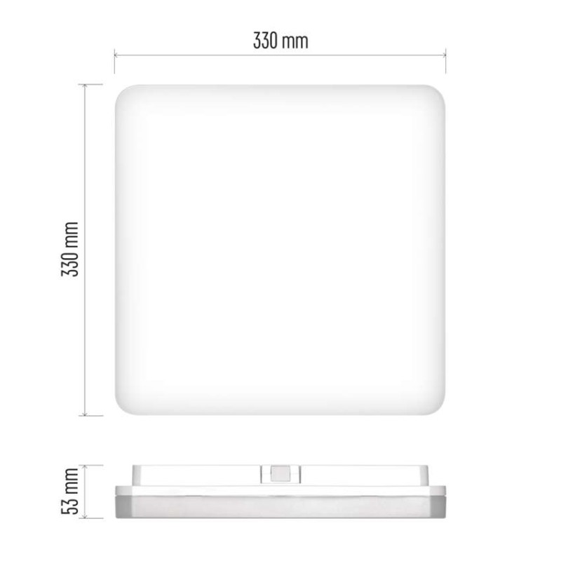 LED přisazené svítidlo TORI, čtvercové bílé 24W neutr. b., IP54