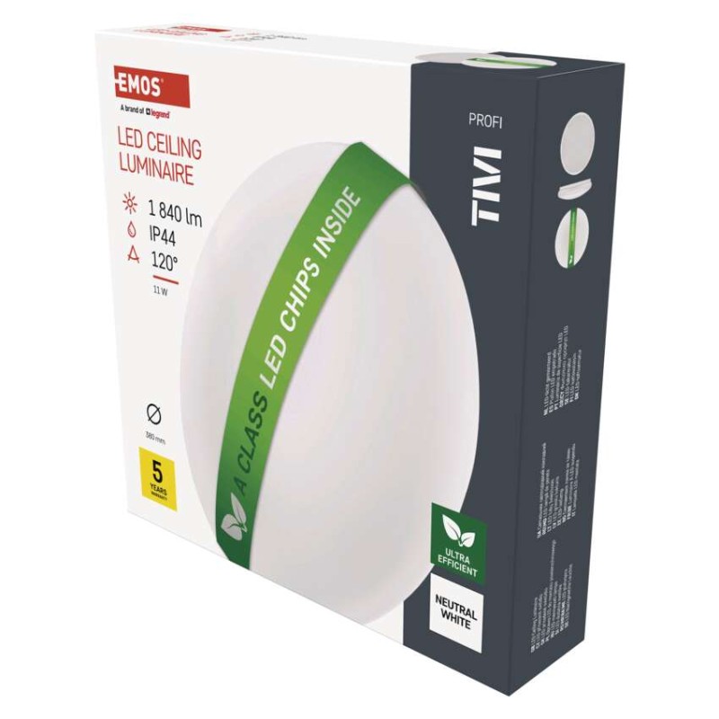 LED přisazené svítidlo TIVI, kruhové bílé 11W, IP44, neutrální bílá
