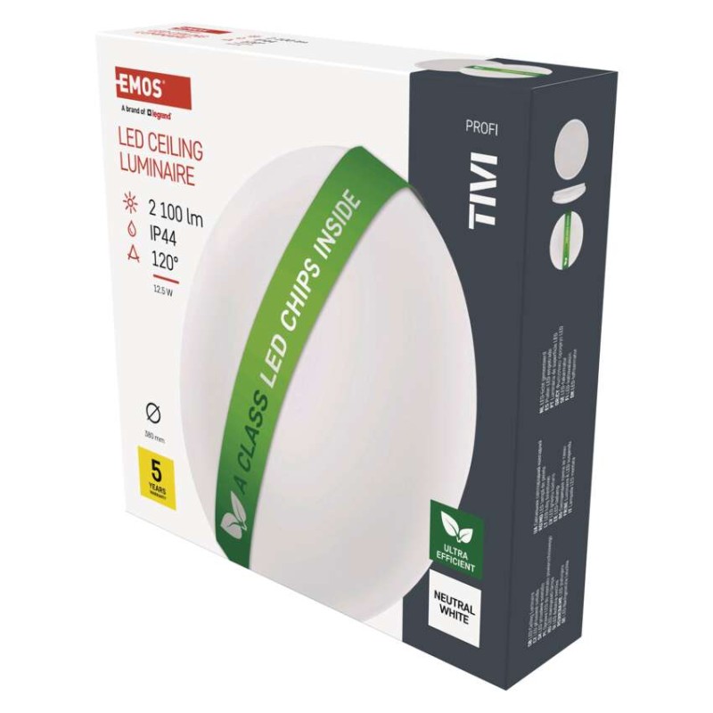 LED přisazené svítidlo TIVI, kruhové bílé 12,5W, IP44, CCT
