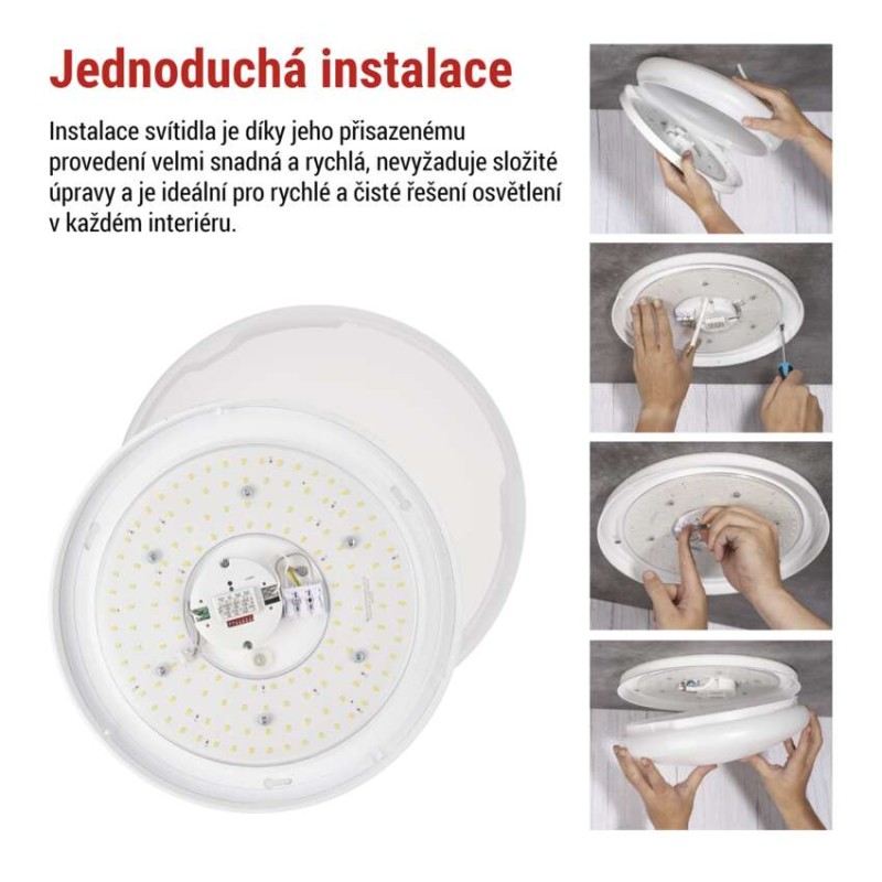 LED přisazené svítidlo TIVI, A CLASS, kruhové bílé 12,5W, IP44, neutrální bílá