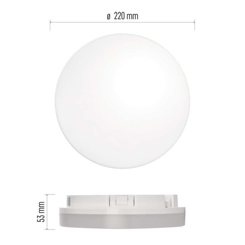 LED přisazené svítidlo TORI s pohyb. čidl., kr. 15W n.b., IP54