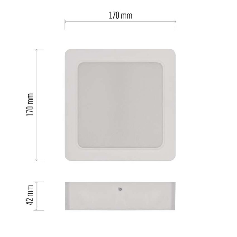 LED přisazené svítidlo RUBIC, čtvercové, 18W neutrální bílá