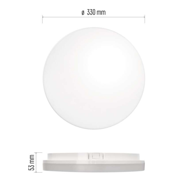 LED přisazené svítidlo TORI s pohyb. čidl., kr. 24W n.b., IP54