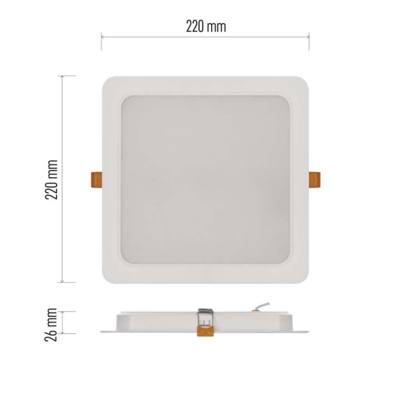 LED vestavné svítidlo RUBIC, čtvercové, 24W neutrální bílá