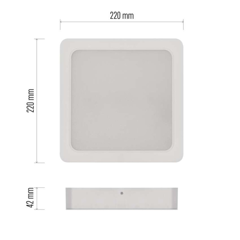 LED přisazené svítidlo RUBIC, čtvercové, 24W neutrální bílá