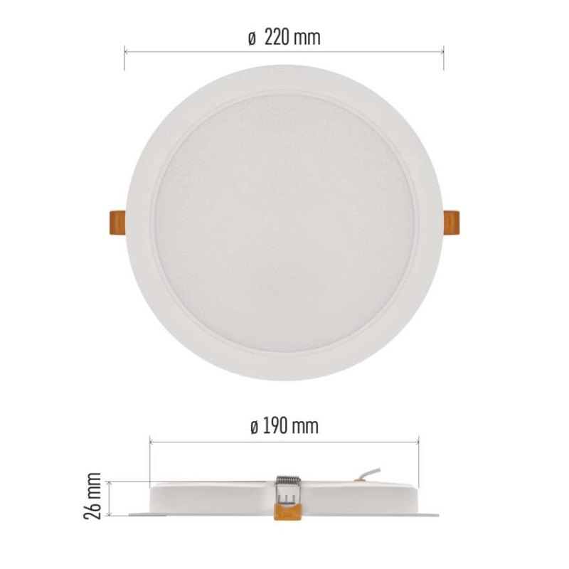 LED vestavné svítidlo RUBIC, kruhové, 24W neutrální bílá