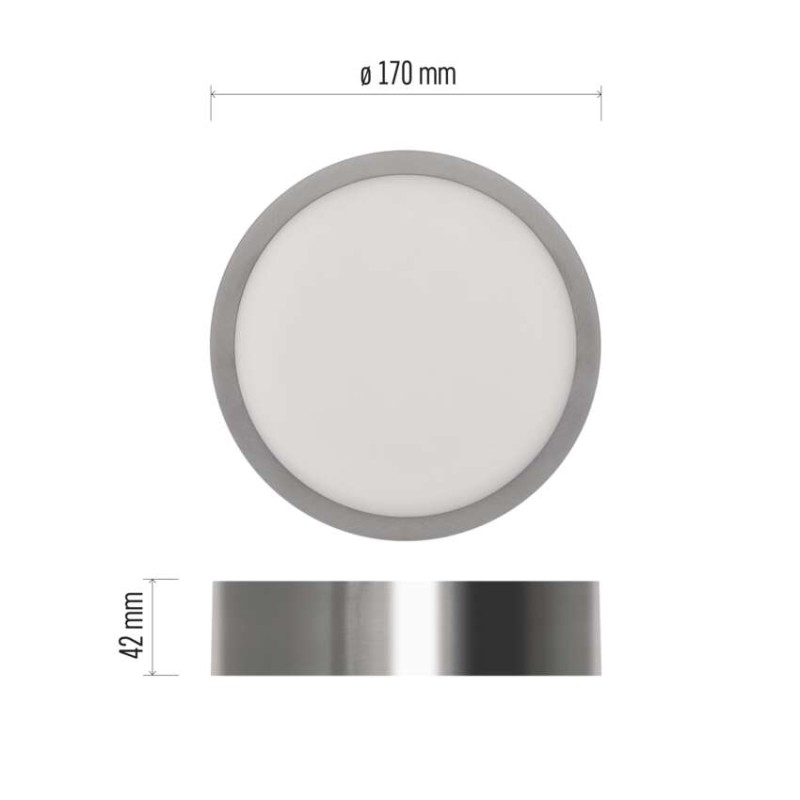LED přisazené svítidlo NEXXO, kruhové, stříbrné,  12,5W, se změnou CCT