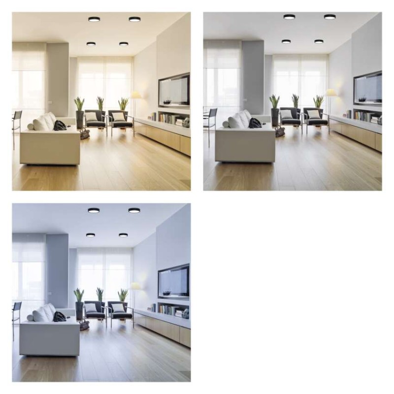 LED přisazené svítidlo NEXXO, kruhové, černé, 12,5W, se změnou CCT