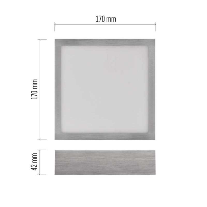 LED přisazené svítidlo NEXXO, čtvercové, stříbrné, 12,5W, se změnou CCT
