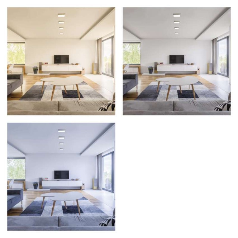 LED přisazené svítidlo NEXXO, čtvercové, stříbrné, 12,5W, se změnou CCT