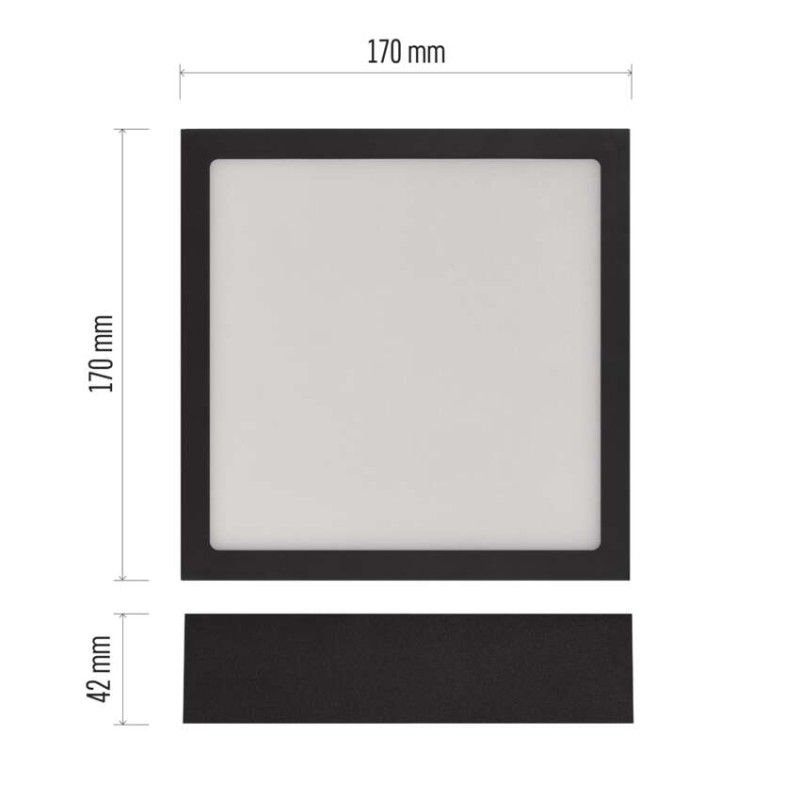LED přisazené svítidlo NEXXO, čtvercové, černé,  12,5W, se změnou CCT