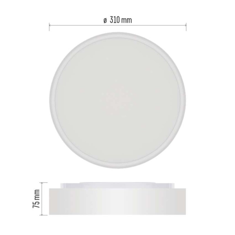 LED přisazené svítidlo RORI kruhové, bílé, 17W, se změnou CCT