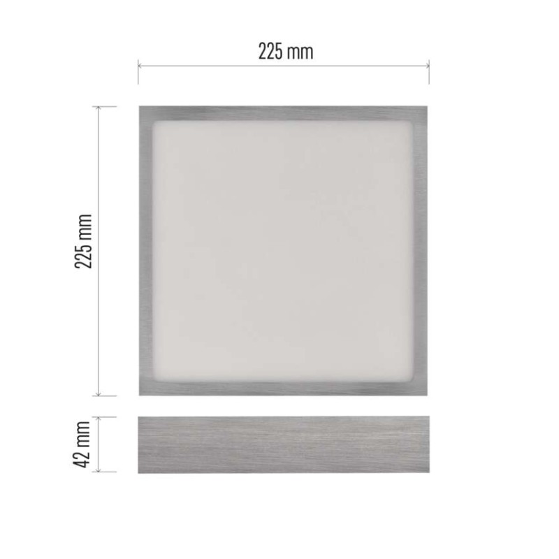 LED přisazené svítidlo NEXXO, čtvercové, stříbrné, 21W, se změnou CCT